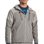 Under Armour, Jacheta rezistenta la apa cu gluga, pentru antrenament Winterized, Gri melange, L