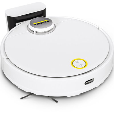 Aspirator robot cu functie de mop Karcher RCV 3, 33 W, navigatie LiDar, 3200 mAh, autonomie 120 min, 2500 Pa, senzor de cadere, recipient murdarie 500 ml, recipient apa 170 ml, 1.269-620.0, Alb