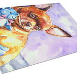 Caroline`s Treasures Carolines Comori 7340LCB Chihuahua cu Ursuleț de pluș de sticlă de tăiere bord mare Multicolore 12H x 16W, 