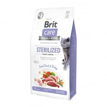 Hrana uscata pentru pisici BRIT CARE Sterilized Weight Control, Adult, rata si curcan, 2 Kg