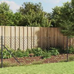 Gard plasă de sârmă cu țăruși de fixare, antracit, 0,8x25 m, Casa Practica