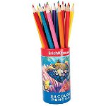 Set 24 creioane colorate ErichKrause, in pahar