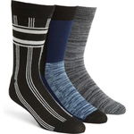 Imbracaminte Barbati Nordstrom Rack Ultra Soft Patterned Crew Socks - Pack of 3 Black Stripe Mix Multi