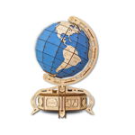 Set constructie cu mecanism Puzzle 3D THE GLOBE albastru din lemn 393 piese @ EWA, EWA