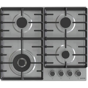 Plita gaz Gorenje, 60cm, inox, 4 arzatoare, gratar fonta