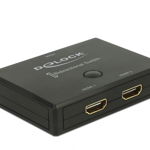 Switch HDMI 2 porturi bidirectional 4K 60 Hz, Delock 18749, Delock