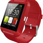 Smartwatch iUni U8+, Capacitive touchscreen, Bluetooth, Bratara silicon (Rosu), iUni