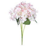 Buchet de hortensie artificială, 5 flori, 25 x 38 x 25 cm, roz-alb, 
