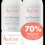Pachet Apa termala spray 1 + 70% reducere la al doilea produs, 2 x 150ml, Avene, Avene