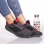 Pantofi sport narmen textil gri-negru-rosu, OEM