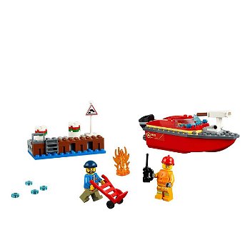 City fire dock side fire, Lego