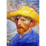 Puzzle TinyPuzzle - Vincent Van Gogh: Self Portrait with Straw Hat, 99 piese (1015), TinyPuzzle