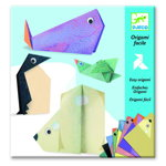 Set 16 hârtii origami cu instrucțiuni Djeco Polar, Djeco