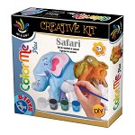 Color Me Safari - Set de modelat și colorat figurine animale: elefant și cămilă
