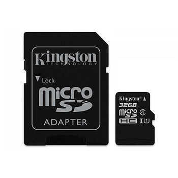 MicroSD Card 32GB Clasa 4 cu SDHC adaptor Kingston, KINGSTON