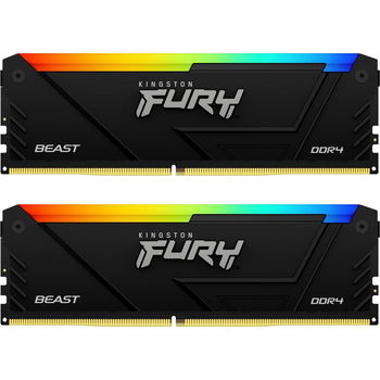 Kit Memorie RAM Kingston FURY Beast RGB 32GB 2x16GB DDR4 3200MHz CL16 Dual Channel