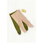 Set 2 pantaloni cu botosei bebe unisex din bumbac organic si modal - Verde/Blush, BabyCosy (Marime: 0-3 Luni), BabyCosy