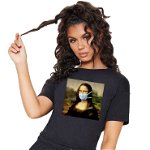 Tricou dama negru - Mona Lisa in Pandemie, THEICONIC