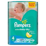
Scutece Pampers Active Baby Giant Pack, Marimea 4, 7 - 14 kg, 76 Bucati

