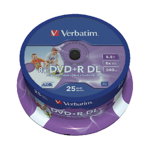DVD+R printabil 8.5GB, 8x, 25buc pe cutie, Verbatim
