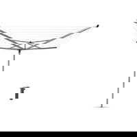 Uscator de rufe rotativ cu 4 brate + cu suport fixare pamant, Brabantia, Essential Metallic, 50 m capacitate de uscare, otel, gri, Brabantia