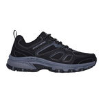 Skechers, Pantofi sport cu garnituri din piele Hillcrest, Negru, Gri carbune, 45.5