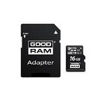 Card de memorie microSD Goodram 16GB,UHS I,cls 10 + adaptor, M1AA-0160R12, GoodRam