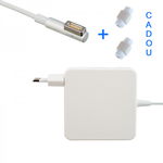 Incarcator adaptor 60W pentru Macbook in forma L, cablu alimentare magnetic si mufa MagSafe 1, 1.8 m + 2 protectii de cablu cadou, alb, krasscom