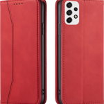 Hurtel Magnet Fancy Case etui do Samsung Galaxy A53 5G pokrowiec portfel na karty kartę podstawka czerwony, Hurtel