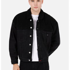 Jacheta din denim cu detaliu din material teddy - Negru, COLINS