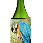 Caroline`s Treasures Papagalii albastri sticla de vin bautura izolator Hugger Albastru Wine Bottle, 