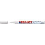 Marker permanent Edding 751 cu vopsea, corp metalic, varf rotund, 1-2 mm, alb, Edding