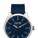 Ceasuri Barbati Kenneth Cole Reaction Mens Blue Dial 3 Hands Movement Silicone Watch 45mm BLUE