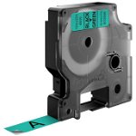 Etichete AIMO universale 12mm x 7m, negru/verde, poliester adezive, transfer termic, AIMO D1600, 3D71, S0720590, 45019