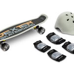 Set Skateboard cu casca cotiere si genunchiere Toyz Dexter Gri