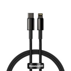 Cablu de date / adaptor Baseus Tungsten Gold CATLWJ-01 USB-C Male la Lightning Male 1 m Black