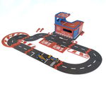 Set de constructie Garaj modular cu pista si 2 masini de curse, Croc toys, Croc toys