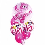 Set 7 buc. baloane pentru Zi de Nastere Fetite, culoare Roz, 30-46cm, AVEX