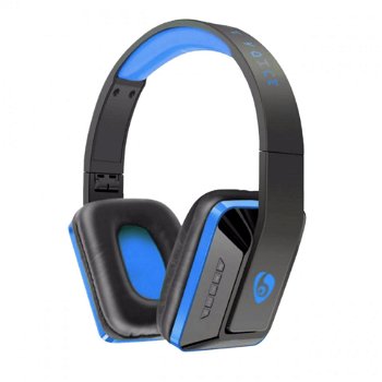 Casti audio bluetooth Ovleng MX111 albastru-negru, difuzor 40mm, microfon, slot sd card, radio fm, baterie 200mAh, distanta maxima 10m, wireless, 