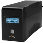 UPS nJoy Isis 850L, 850VA/480W, LCD Display, 2 Prize Schuko cu Protectie, Management, Reglaj Automat al Tensiunii