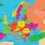 Puzzle geografic - Harta Europei (69 piese)