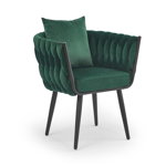 Set 2 scaune tapitate cu stofa si picioare metalice, Dore 101 Velvet Negru / Gri / Auriu, l54xA55xH86 cm, 
