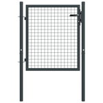vidaXL Мрежеста градинска врата, поцинкована стомана, 100x125 см, сива, vidaXL