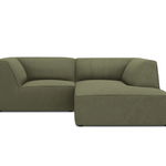 Coltar dreapta 3 locuri, Ruby, Micadoni Home, BL, 186x180x69 cm, velur, verde, Micadoni Home