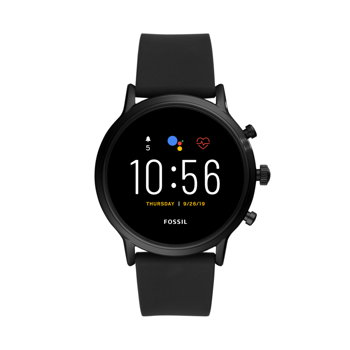 Ceas Smartwatch Fossil The Carlyle HR, Black/Black Silicone