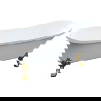 Cada baie freestanding Bella* BSM-404  acril  150 x 75 x 75 cm  alb  picioare aurii, Regata