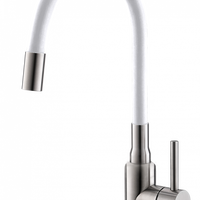 Baterie chiuveta bucatarie cu pipa flexibila, alb, Alveus Flexa, Alveus Baterie chiuveta bucatarie cu pipa flexibila, alb, Alveus Flexa, Alveus
