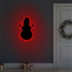 Lampa de perete Snowman 2, Neon Graph, 25x30 cm, rosu, Neon Graph
