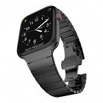 Curea Linkband Upzz Tech Protect Compatibila Cu Apple Watch 1/2/3/4/5/6 (42/44mm) Black