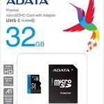 Card de memorie ADATA Premier, MicroSDHC, 32GB, UHS-I, Class 10 + Adaptor